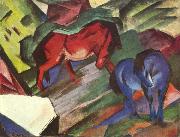 Franz Marc Red and Blue Horse (mk34) oil painting reproduction